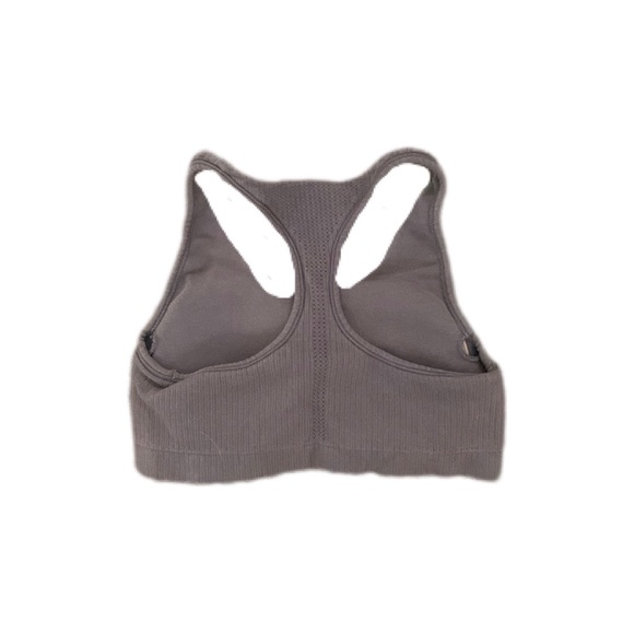 Athleta • Gray Ribbed Racerback Sports Bra - Picture 3 of 4
